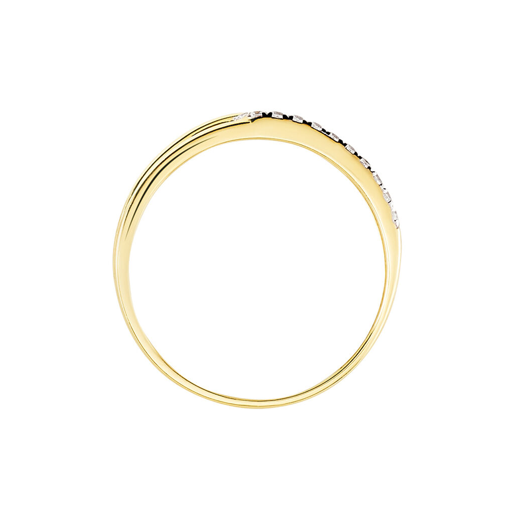 Bague Graphic Lines Or Jaune Oxyde De Zirconium