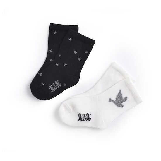 Tweet Cargo Lot de 2 paires de chaussettes   Milk Noir        de               Nano & nanette