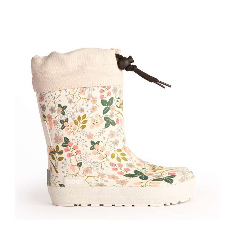 Koel Koel Wellie Fourrées Barefoot Flowers Green Lacets