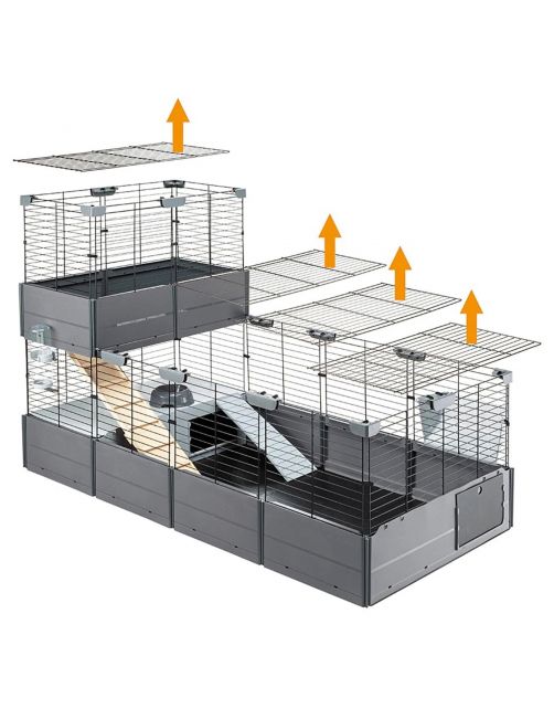 Ferplast Multipla Double - Dierenverblijf - 107.5x72x96.5 cm Grijs