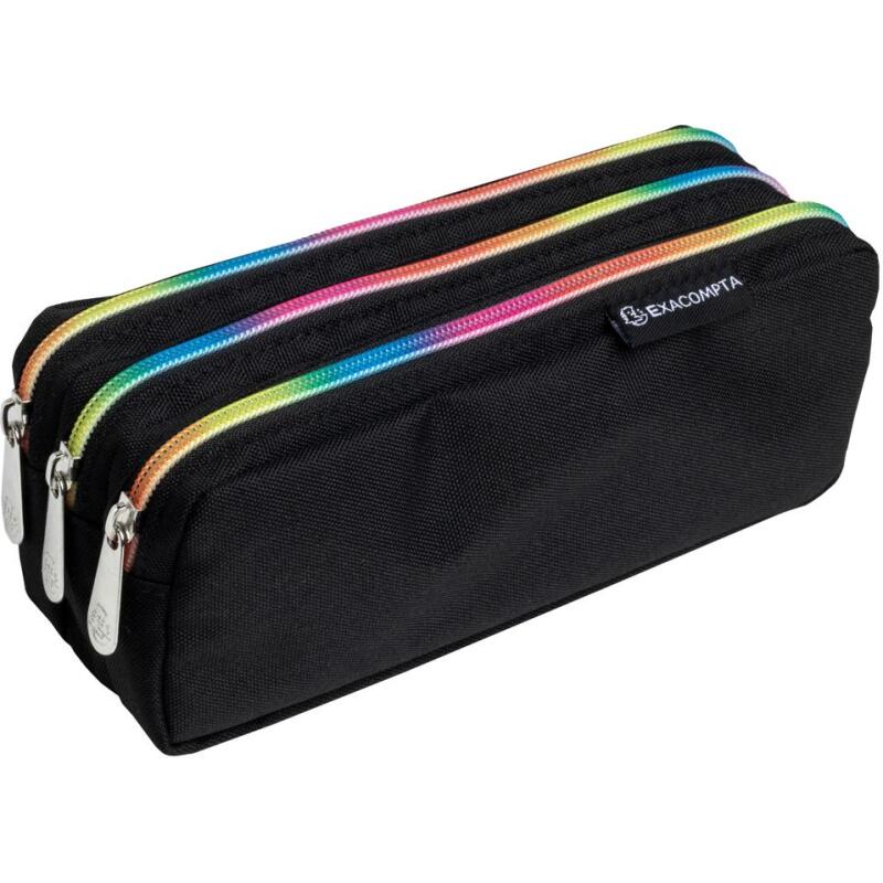 Trousse rectangle 3 compartiments Rainbow - Noir