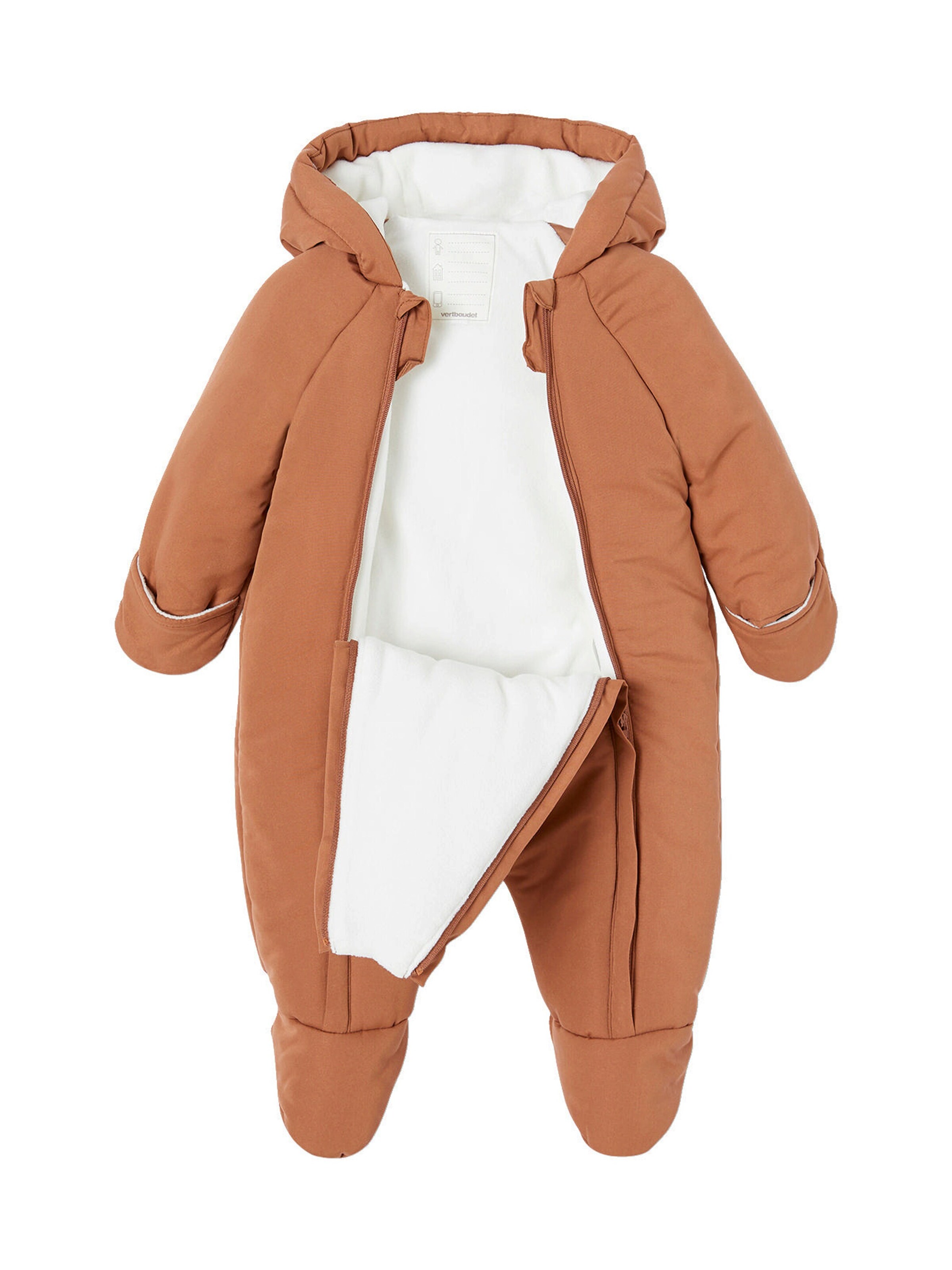 Vertbaudet Baby Winter-Overall mit Fleecefutter, Wattierung Recycling-Polyester schokolade