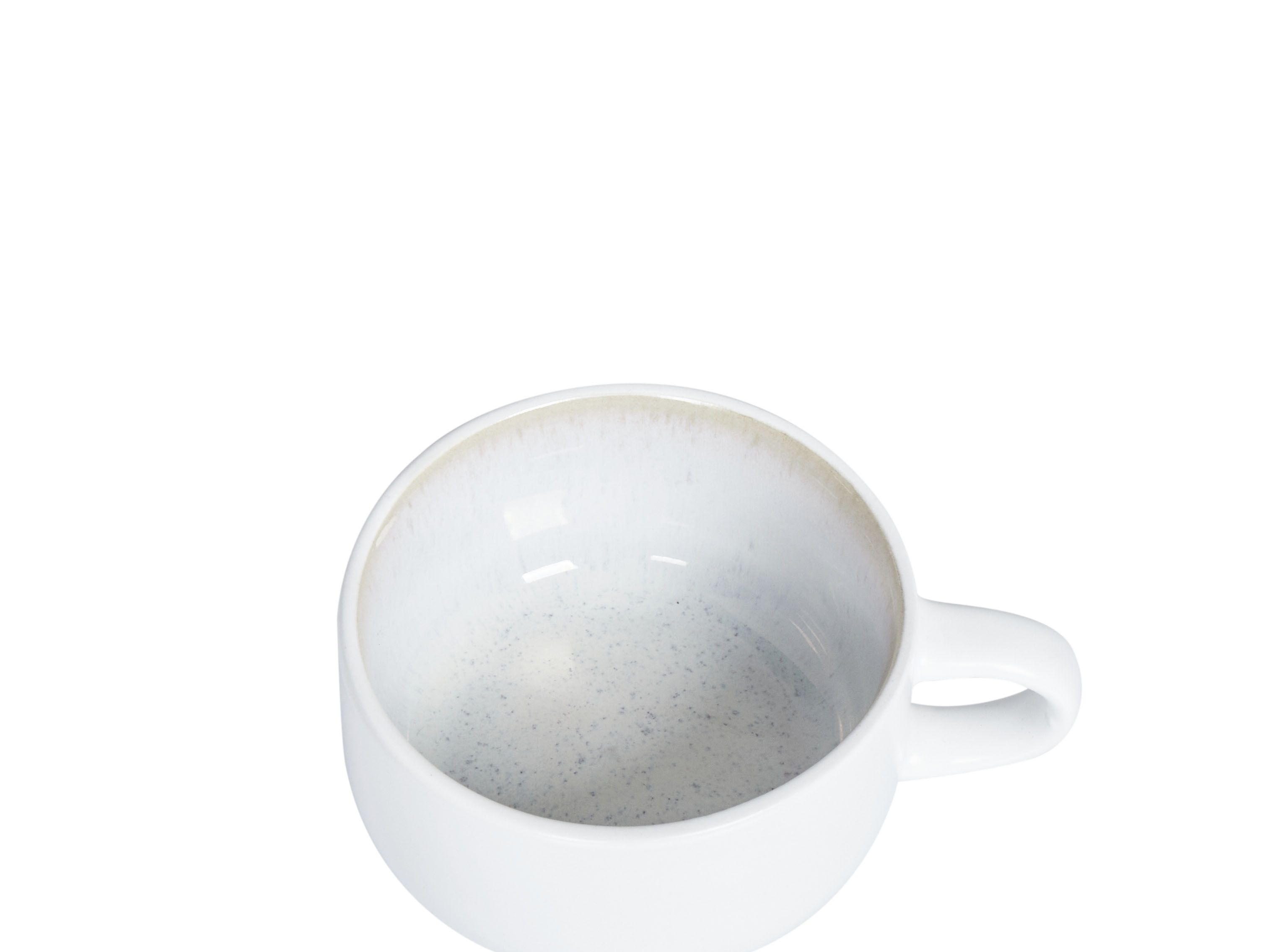 Set van 8 kopjes met schotels SESAME Steengoed Gebroken wit