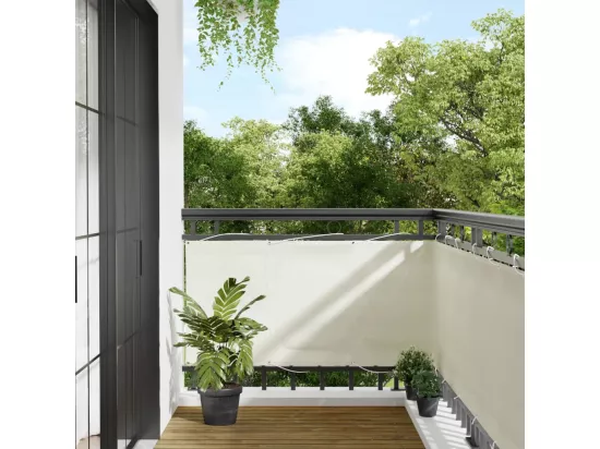 Écran de balcon crème 75x1000 cm 100% polyester oxford