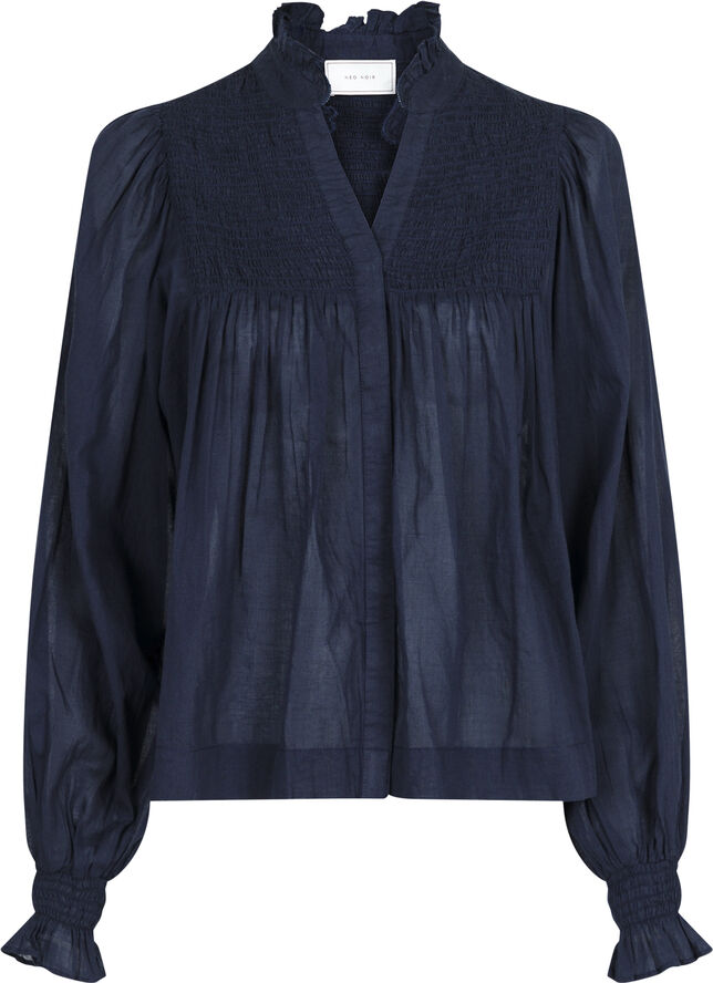 Neo Noir Jill S Voile Blouse Navy