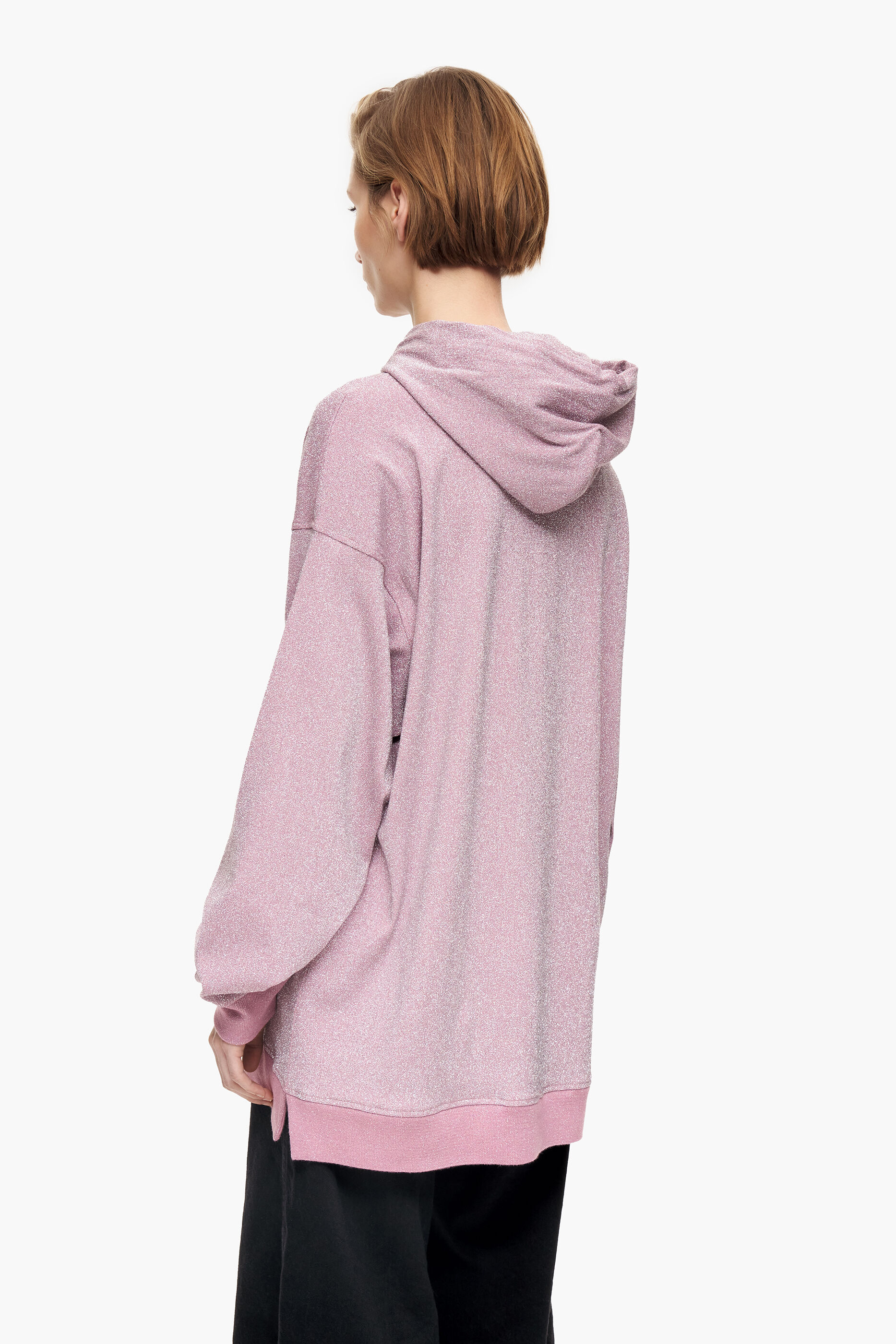 Moletom rosa claro com lurex