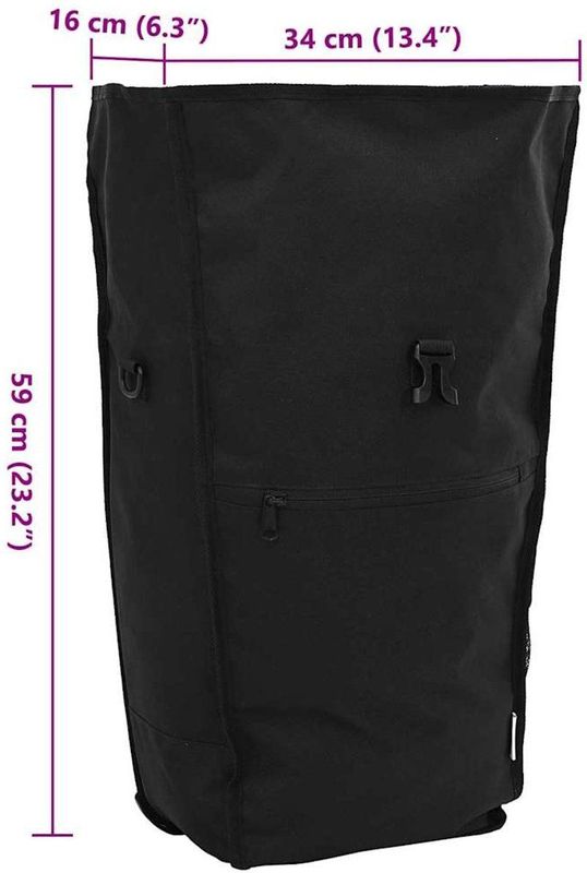 Fietstas - Zwart - Waterdicht Polyester - Capaciteit 20 Liter