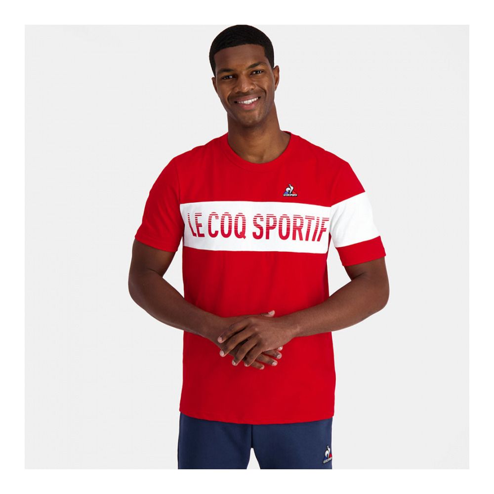 Le Coq Sportif BAT N°2 - Tee-shirt rouge electro/n.optical white