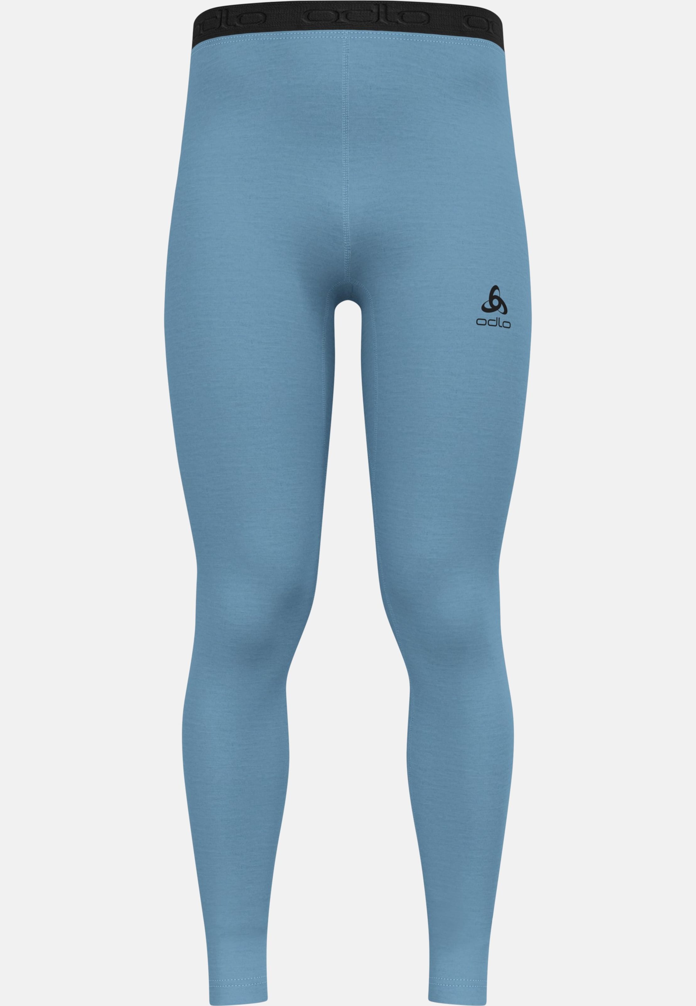 Natural Performance Wool 130 Base Layer Tights in provincial blue melange - black