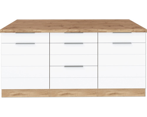 Held Furniture Florence uittrekbare onderkast BxDxH 180x60x82 cm wit mat gedemonteerd scharnier omkeerbaar (links of rechts te monteren)