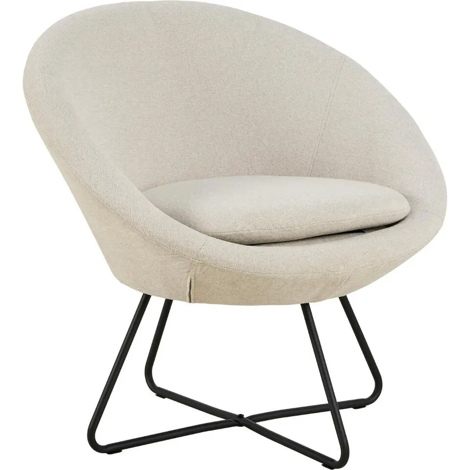 Fauteuil Beige Stof - Zithoogte 47cm - Eva