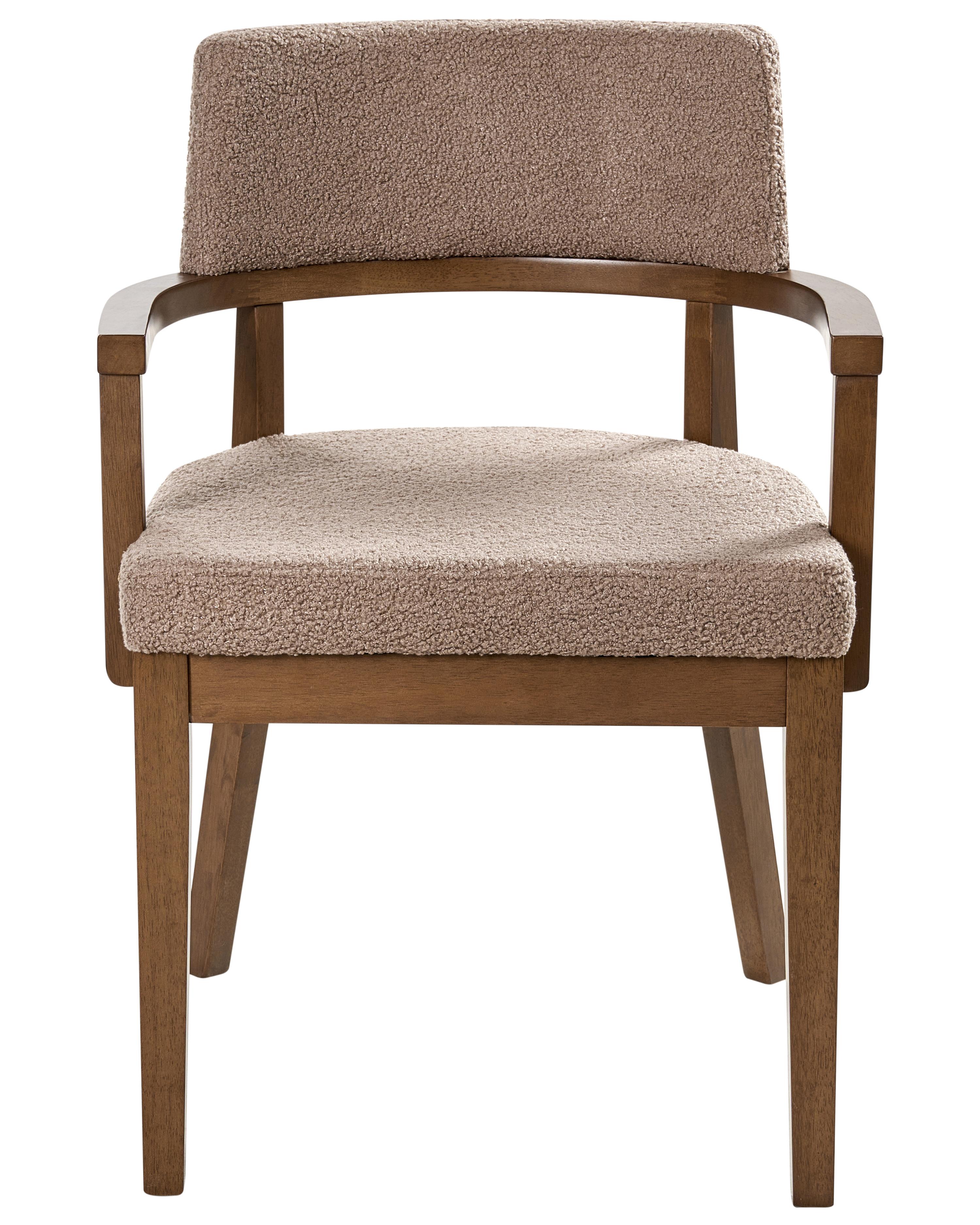 Set van 2 eetkamerstoelen DALBO Bouclé Donkerbruin/taupe