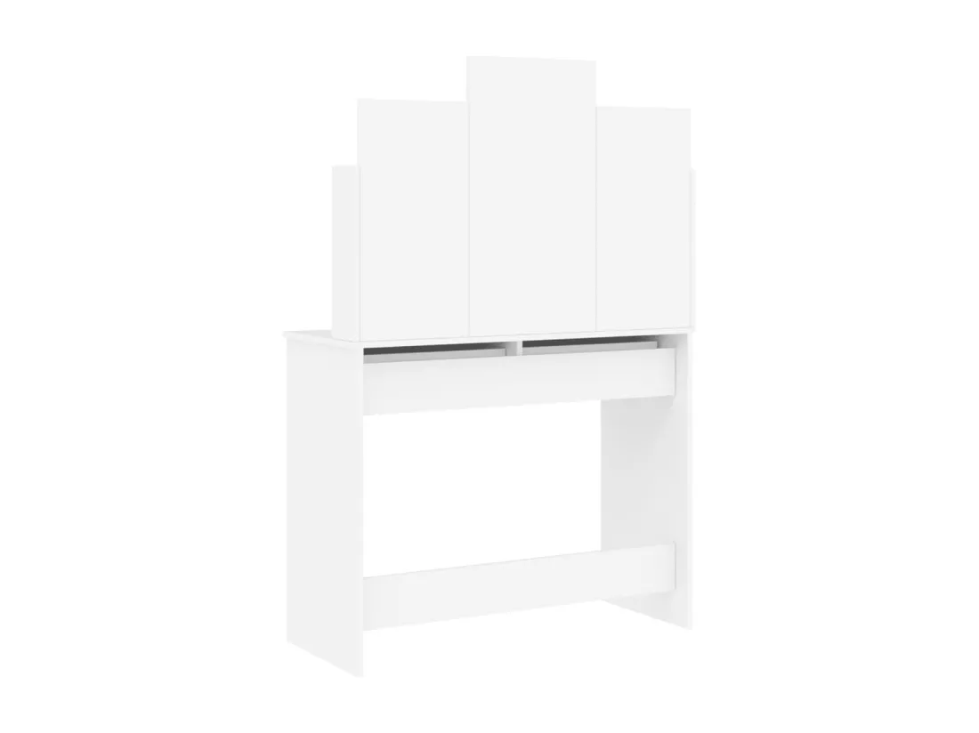 Coiffeuse avec miroir blanc 96x39x142 cm