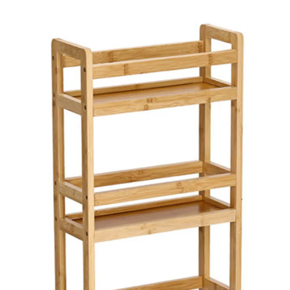 Zeller Keuken Trolley - met 3 niveaus - bruin - bamboe hout