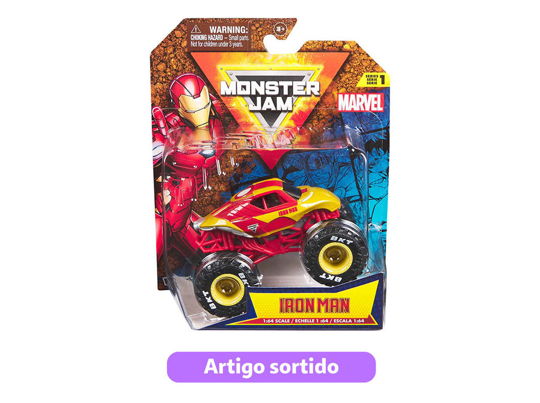 VEÍCULO MARVEL MONSTER JAM 1.64 MODELOS SORTIDOS