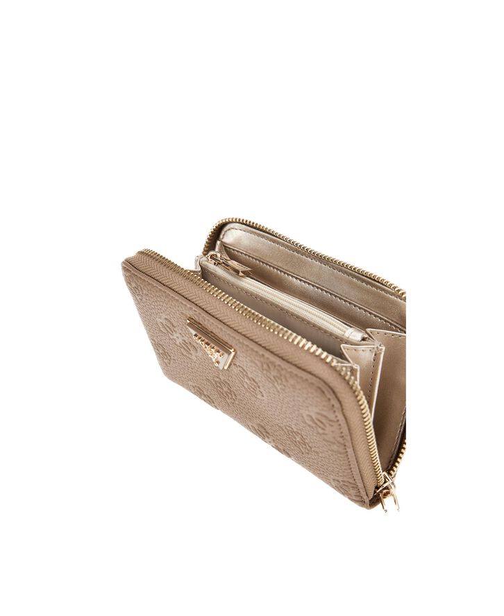 GUESS CRESIDIA SLG MEDIUM ZIP AROUND Dark taupe