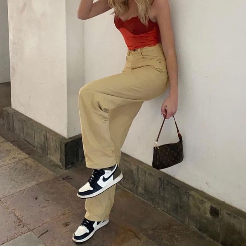 blossomgal - Baggy jeans met hoge taille