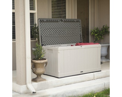 Lifetime Harmony kussenbox, 440l, 128 x 64 x 67 cm, kunststof, staal, grijs/zwart