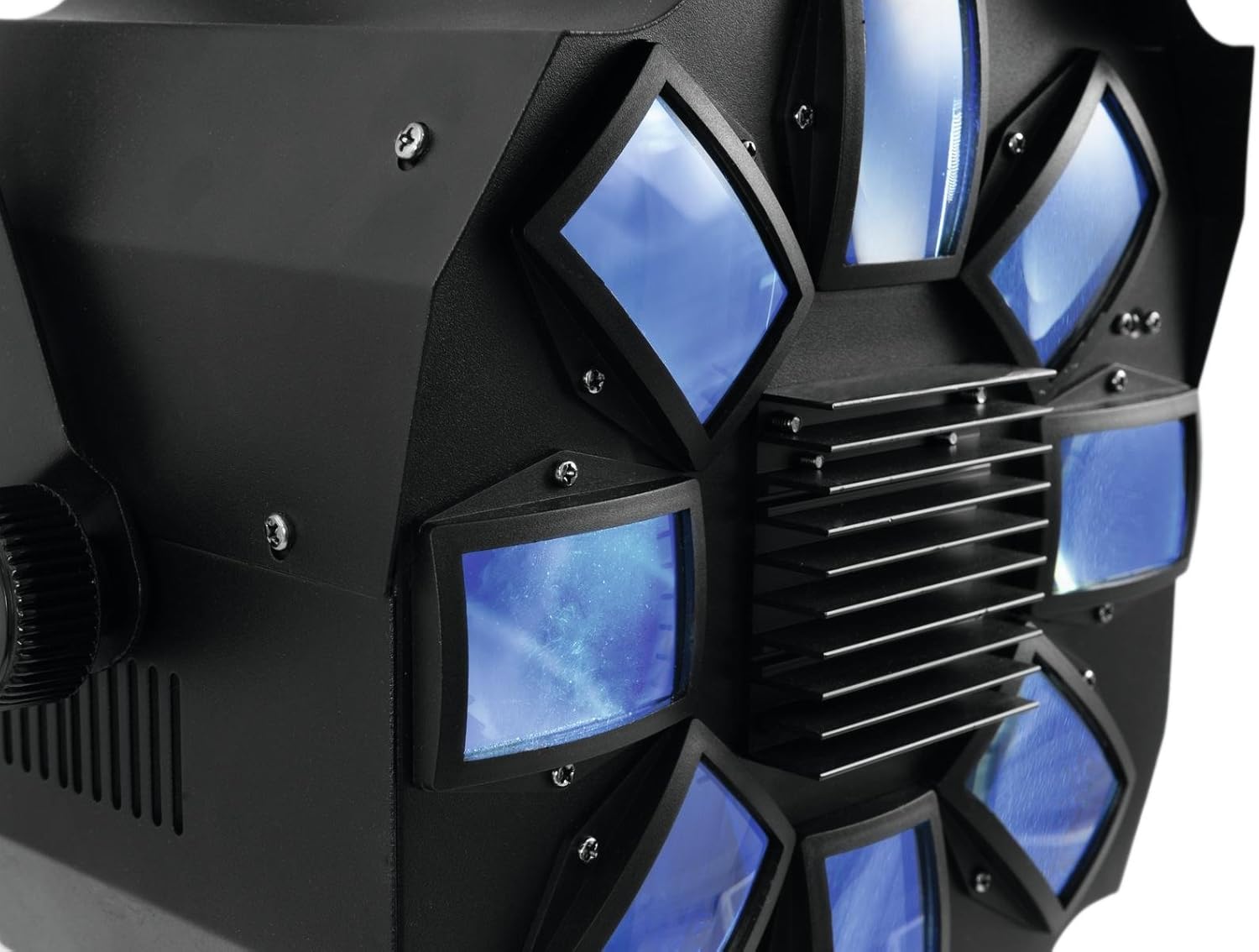 Eurolite LED FE-700 Flowereffekt | Lichteffekt mit RGBAWP Multicolor Farben | DMX | Musiksteuerung per integriertem Mikrofon | Strobe-Effekt | Master/Slave | LED Display | Mit Fernbedienung