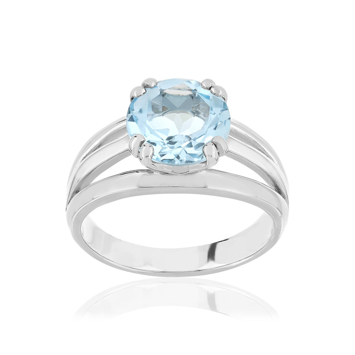 Bague argent 925 topaze bleue