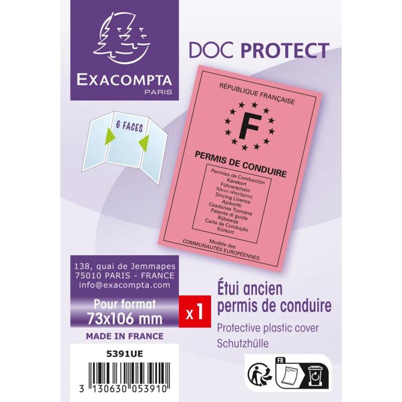 Etui de protection ancien modèle permis de conduire PVC lisse 20/100e - Cristal