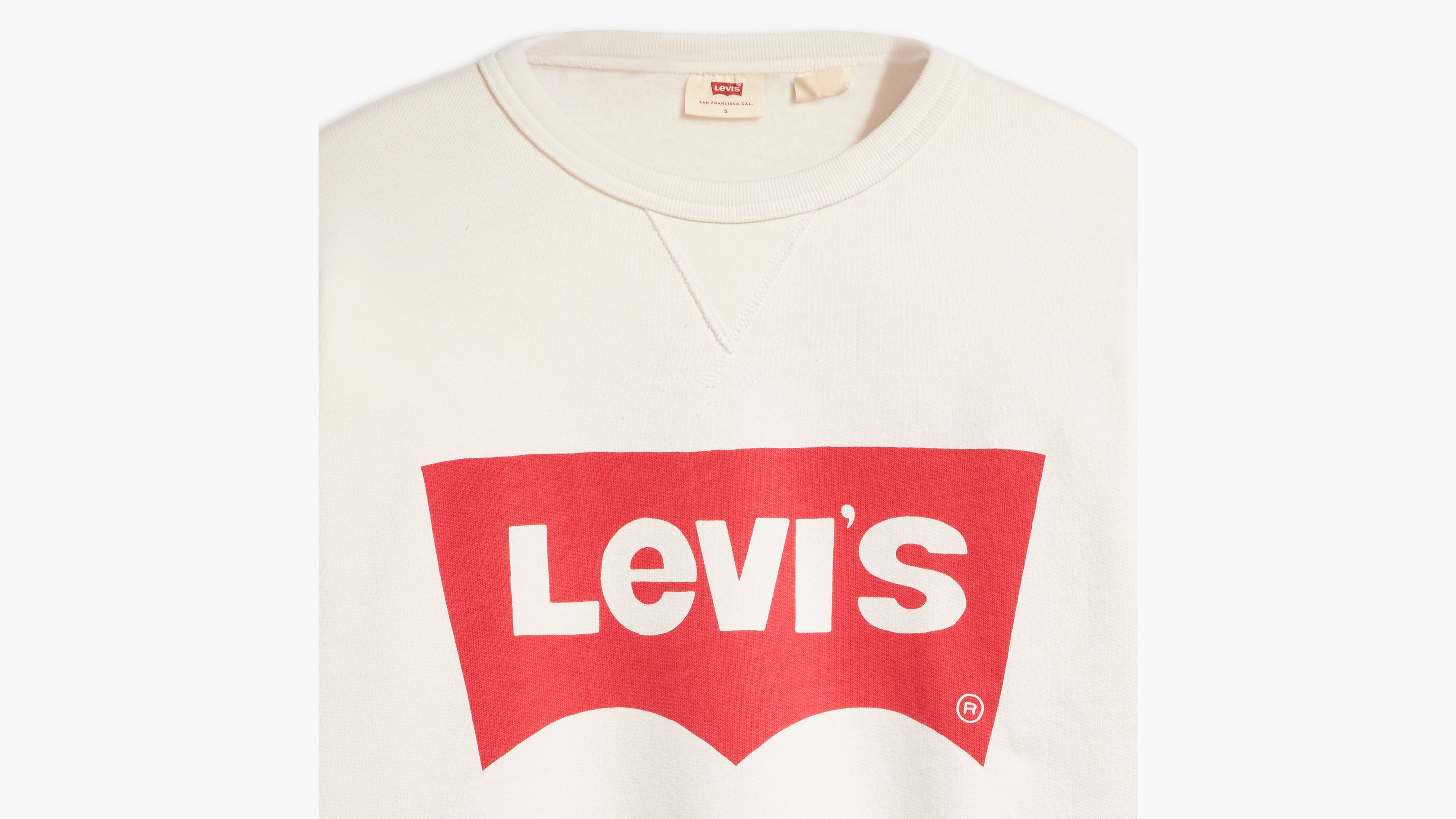 Sweat-shirt col rond graphique Signature - Crew Wonky Batwing Cloud Dancer - Blanc
