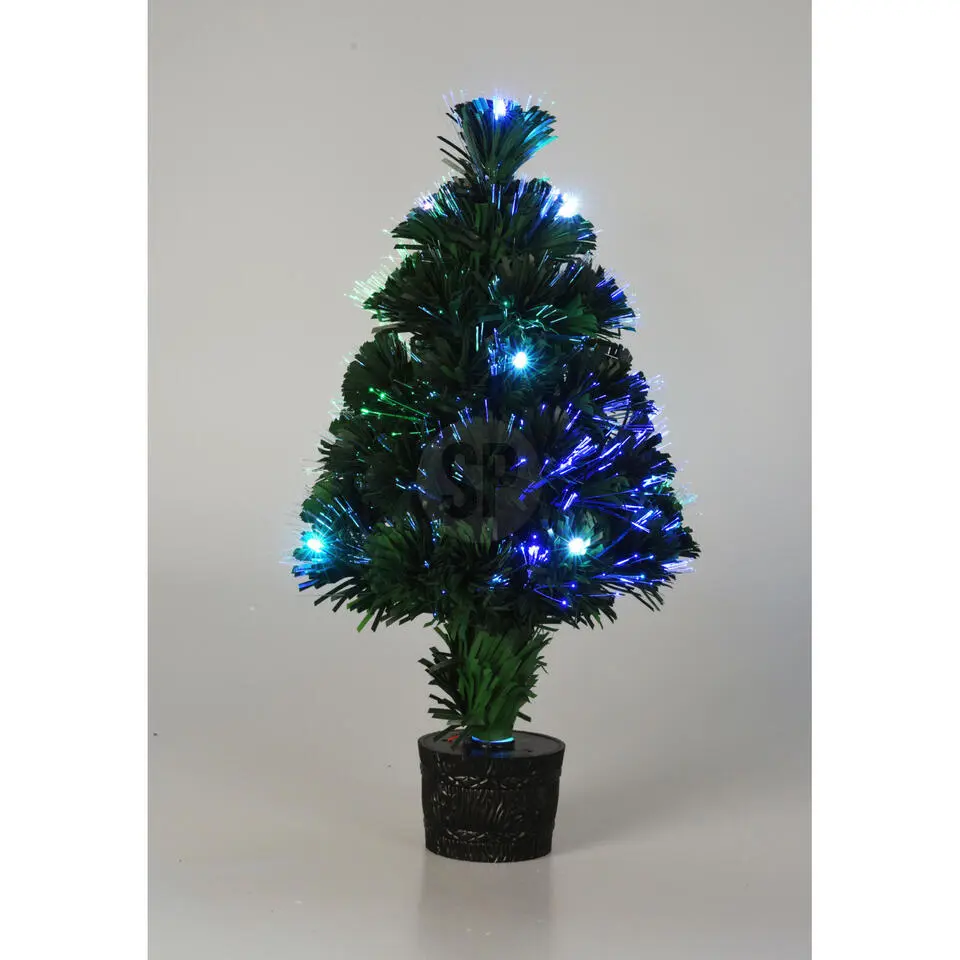 Mini kunst kerstboom - 42 cm - met kerstverlichting - led lampjes