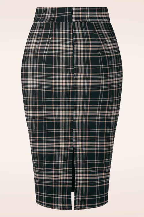 Vintage Chic for Topvintage Erin pencil rok in zwart en multi