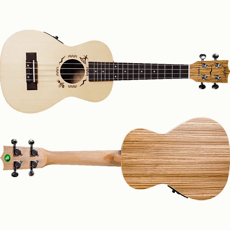 Flight Designer Series DUC525E SP/ZEB elektrisch-akoestische concert ukelele met gigbag