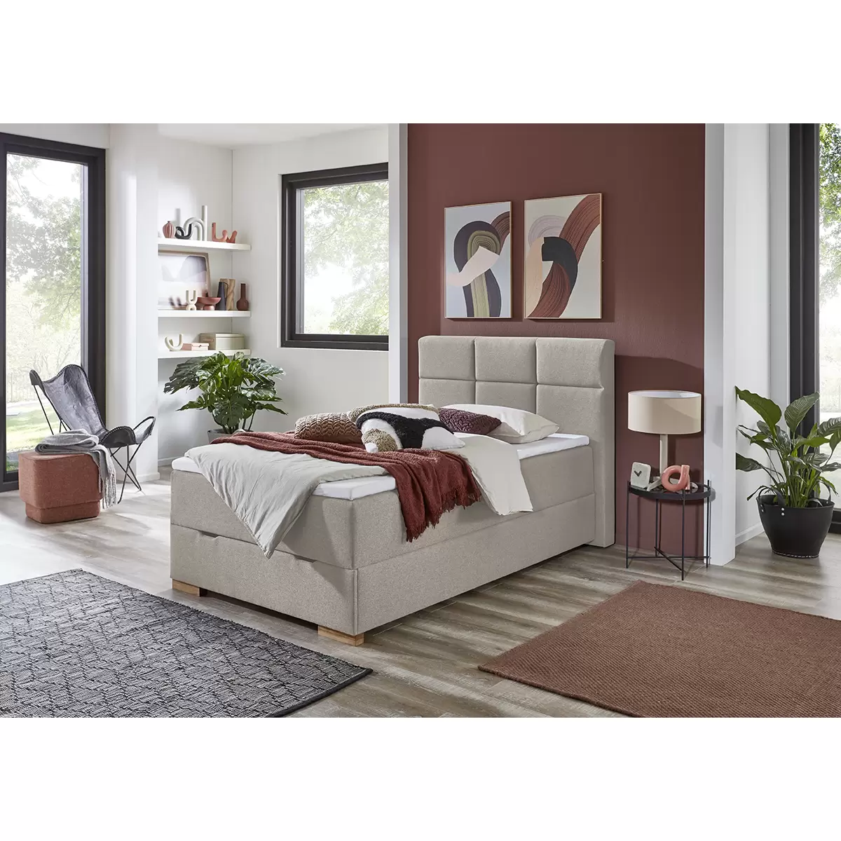 Boxspringbett Lago 120x200 taupe