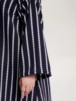 Vestido Curve Argyle Stripe Relaxed Shift