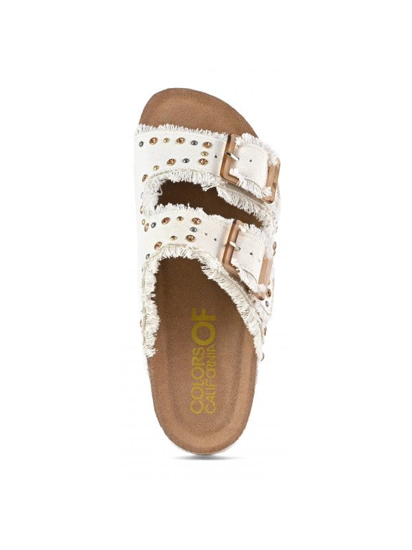 Colors Of California - Mules Denim Blanc