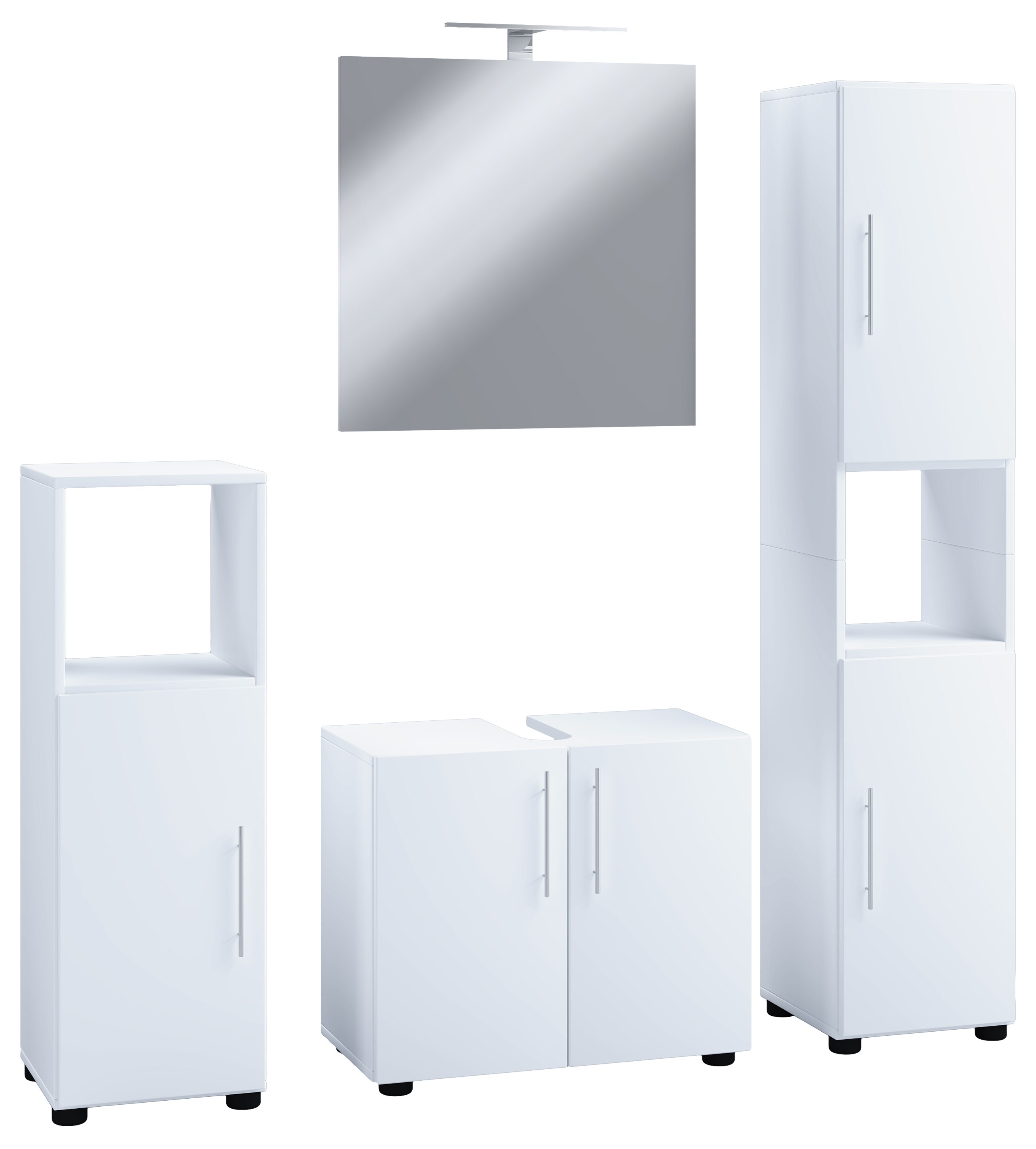 VCM 4-tlg. Badmöbel Set Komplett Badschrank Unterschrank Hochschrank Flandu II