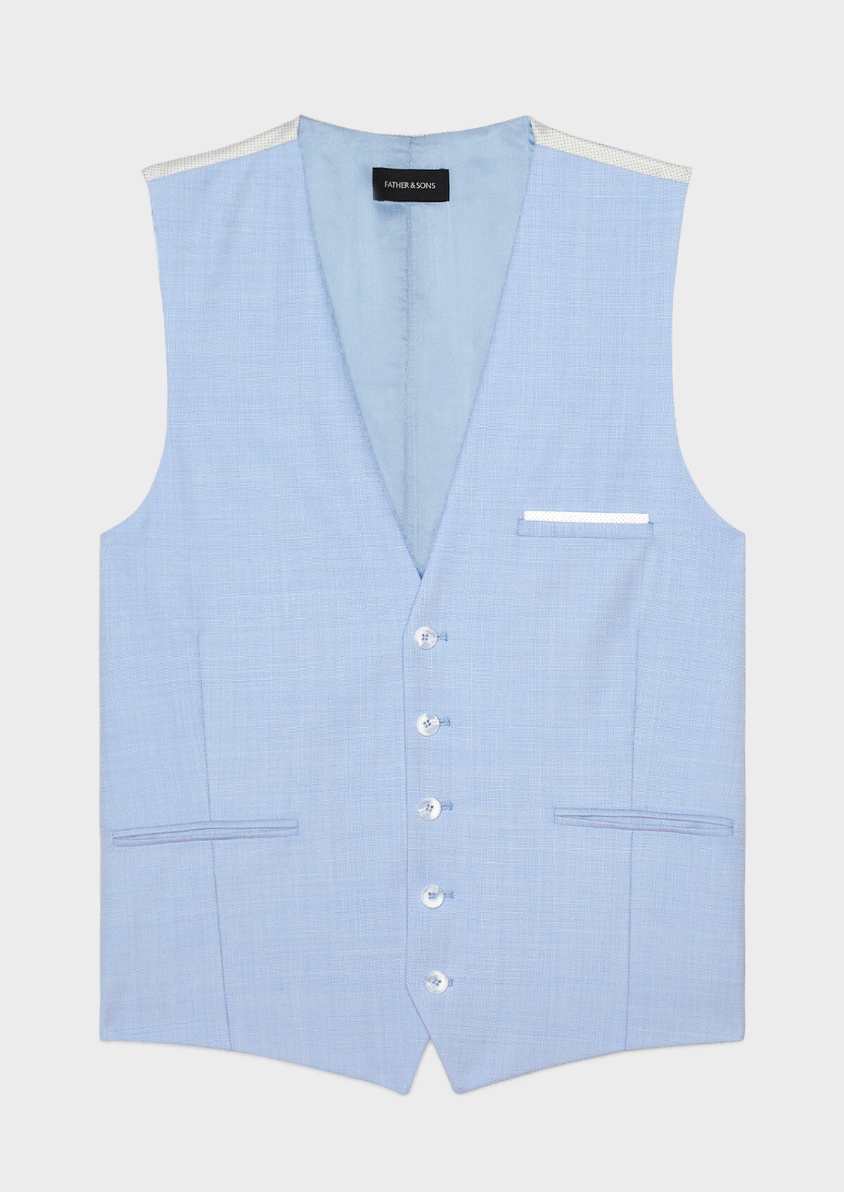 Gilet de costume en laine unie bleu clair