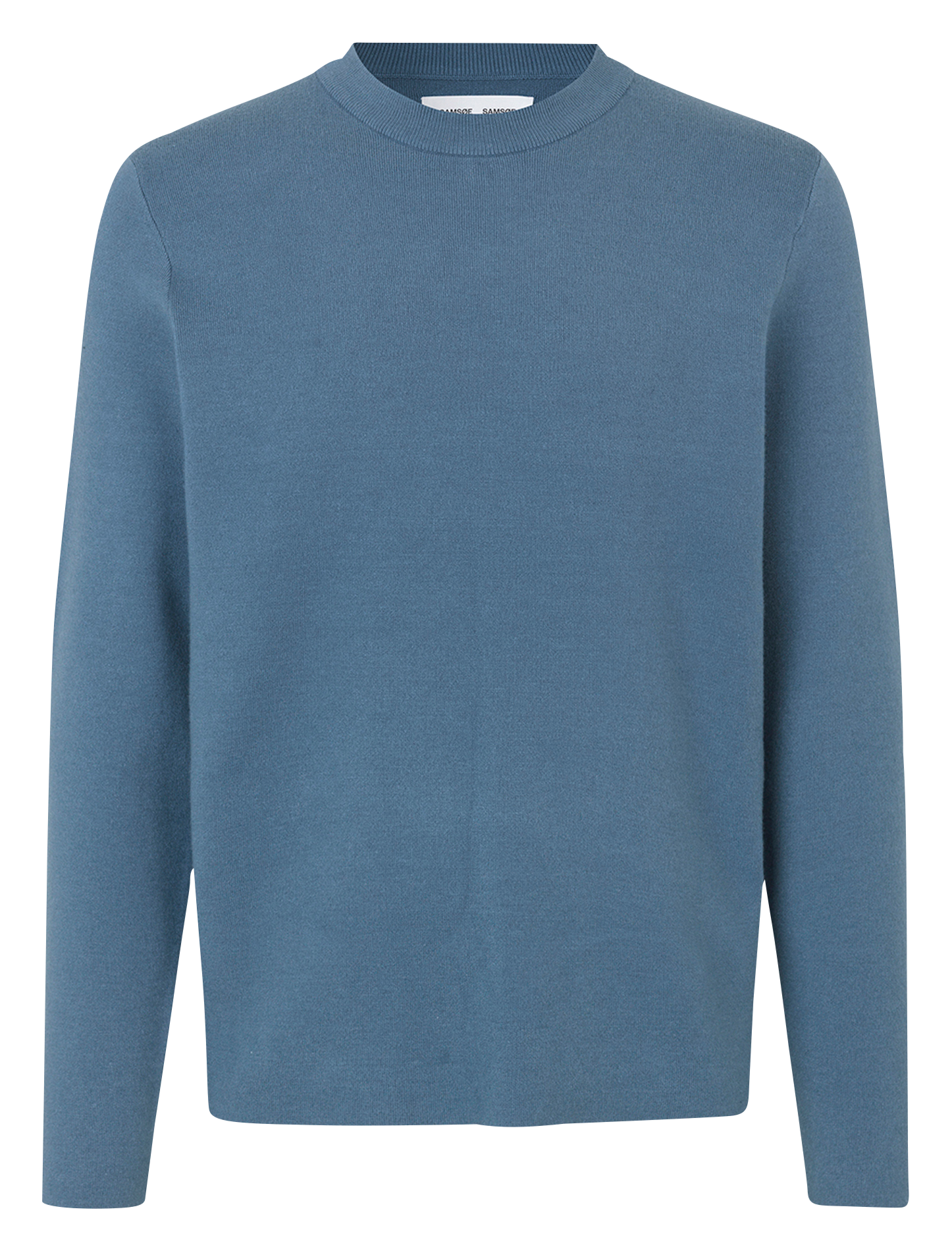 Pull col rond maille technique | Bleu