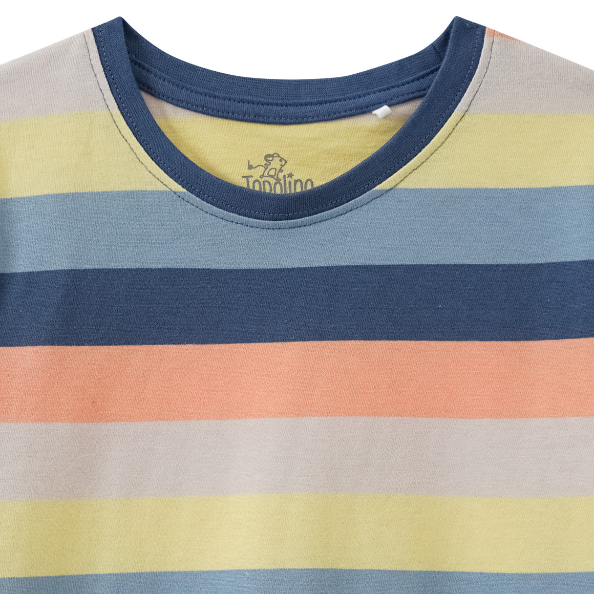 Topolino Jungen T-Shirt mit bunten Blockstreifen dunkelblau / hellorange / gelb