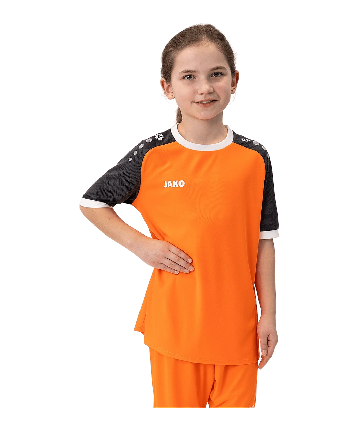 JAKO Iconic Trikot Kids Orange Schwarz F351
