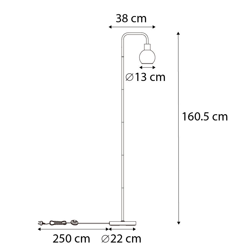 QAZQA - Art Deco vloerlamp | Staande lamp | Lamp | Licht, zwart met rookglas - Vidro | Woonkamer | Slaapkamer - Langwerpig - LED-compatibel E27