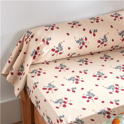 Linge de lit percale motif fruits