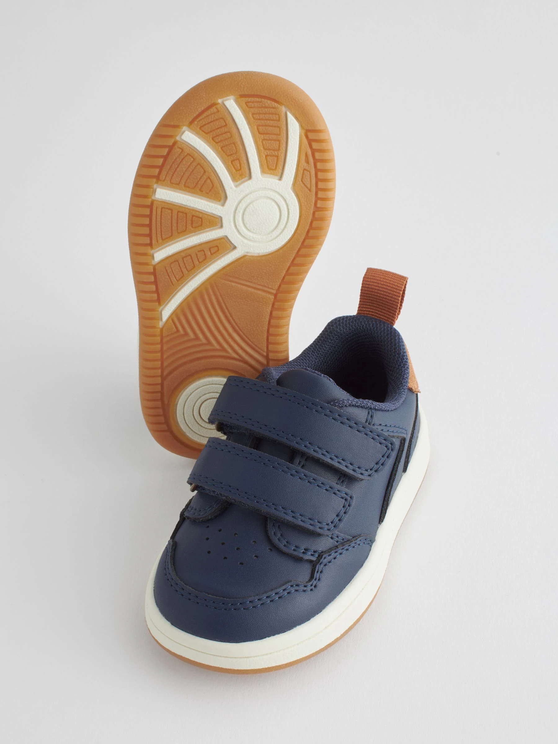Marineblauw - Baby Touch Fastening Leather First Walker Shoes