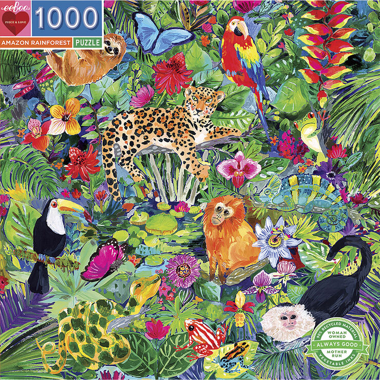 eeBoo eeBoo - Puslespil 1000 brk - Amazonas regnskov
