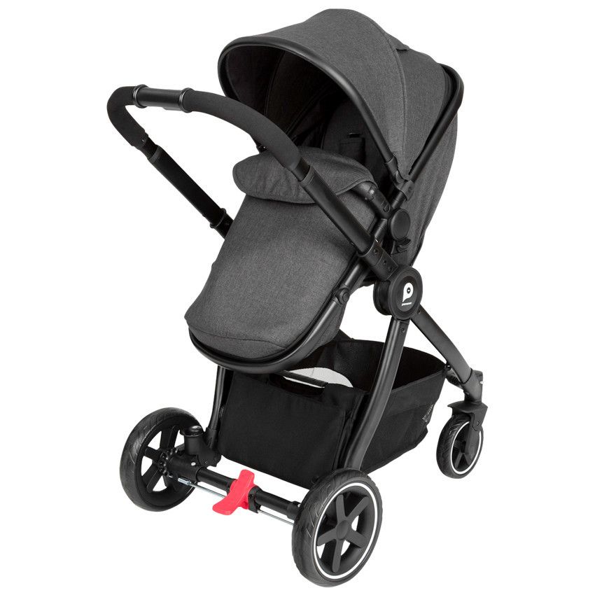 Poussette duo Théa 2 en 1 gris chiné/noir - Ecru