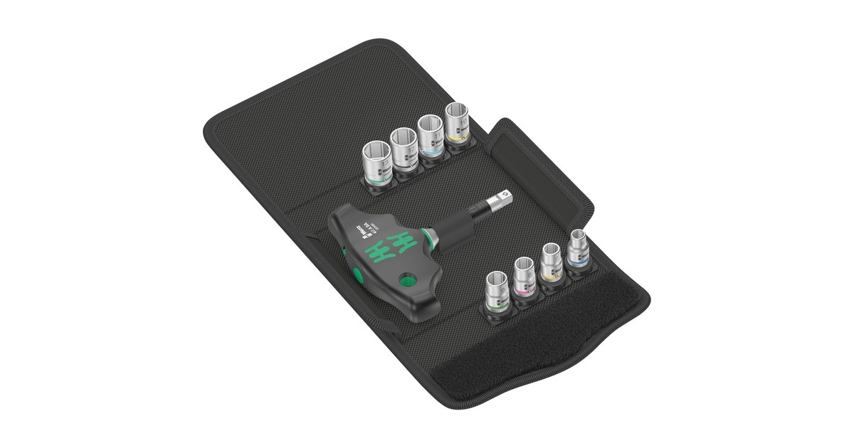 WeraKraftform Kompakt 400 RA Set 2, 9‑delige dopsleutel  (Zwart/groen)