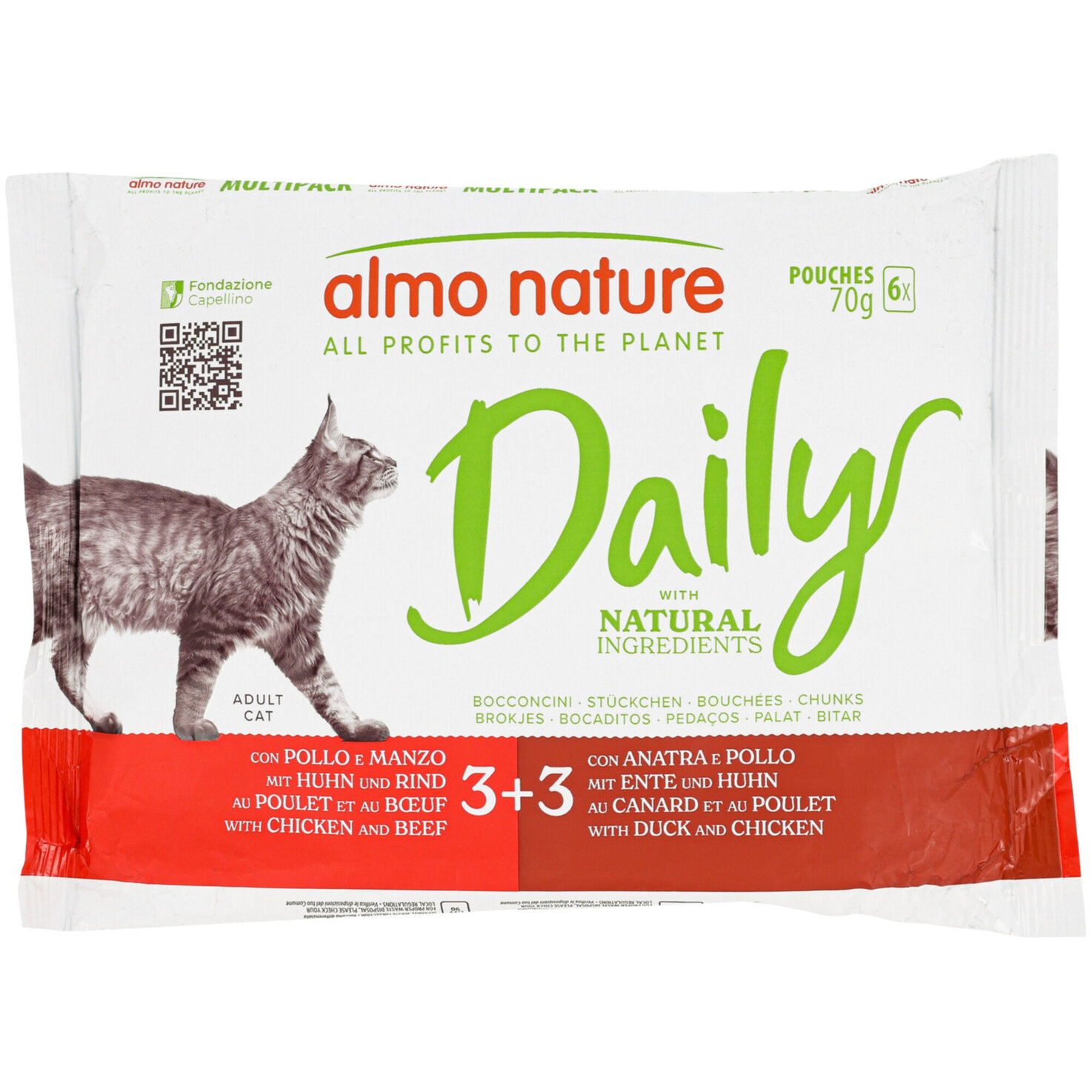 Almo Natural Katzenfutter Daly Huhn & Rind 6x70g