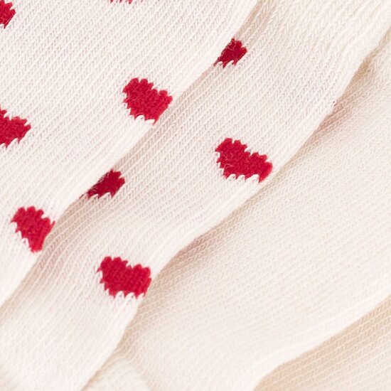 Lot de 2 paires de chaussettes cœurs en jersey de coton bébé   de               Petit Bateau