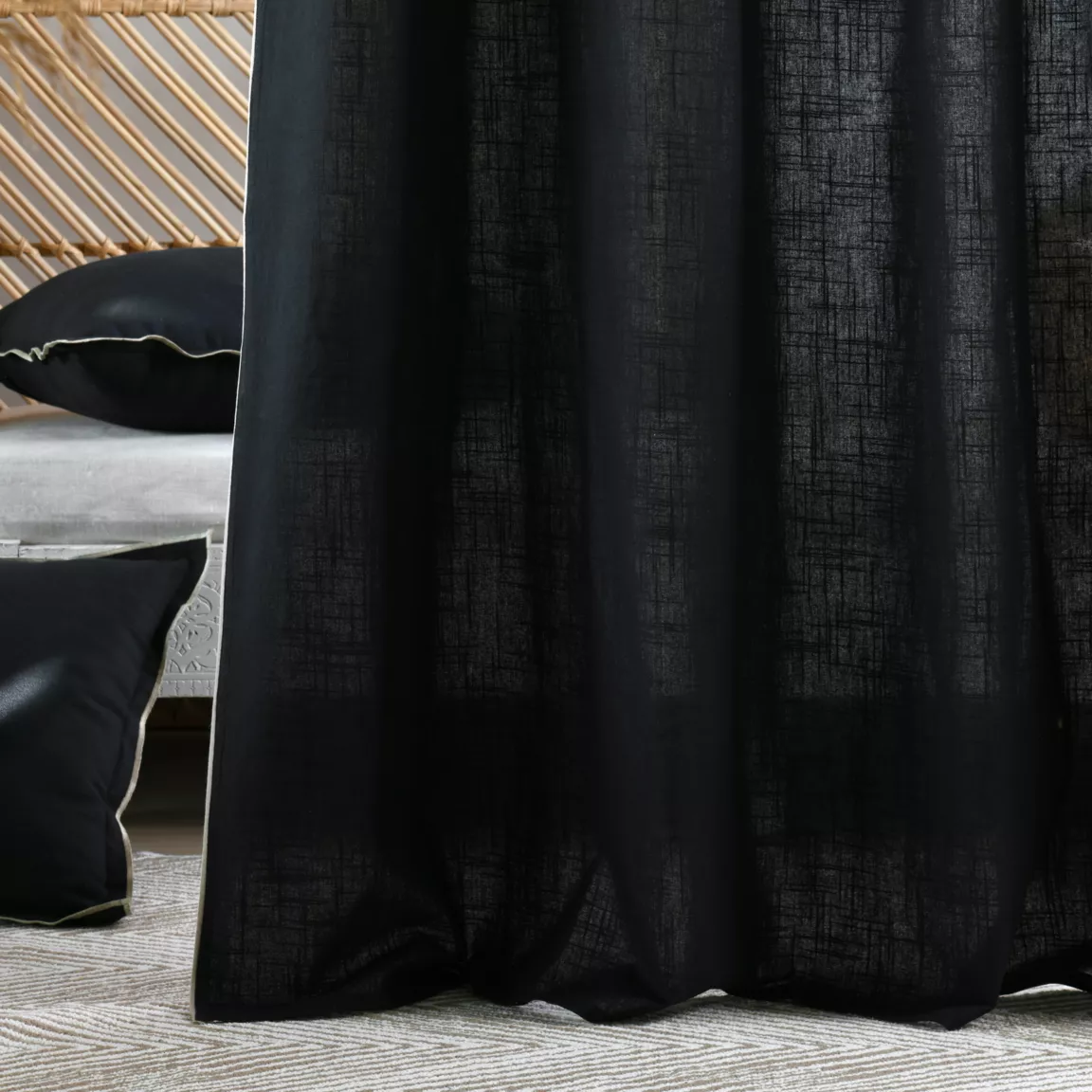 Rideau coton (140 x 260 cm) Helios Noir