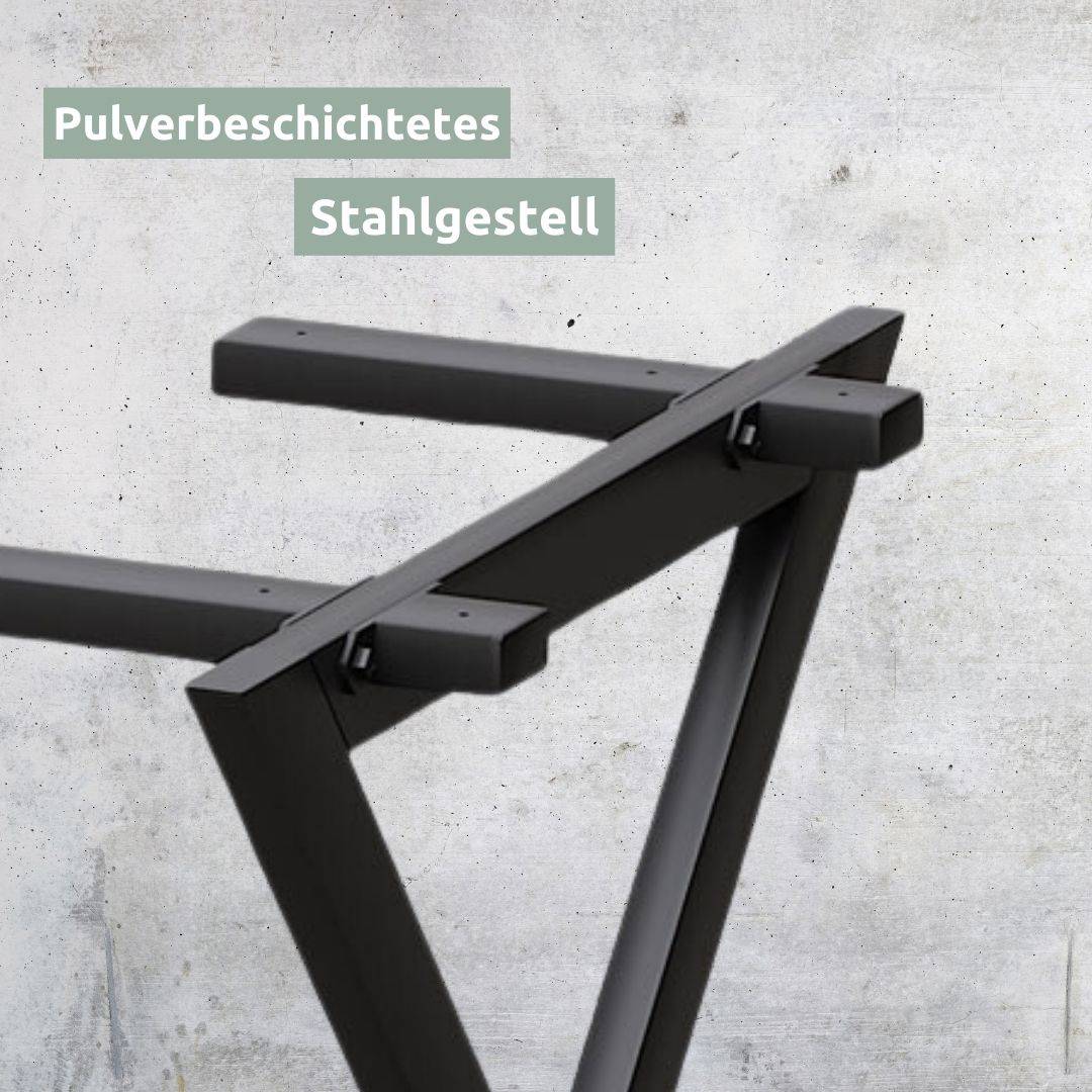 holz4home® X-Struktur Tischgestell mit Querbalken Metall schwarz – 1 Paar (2 Stück)