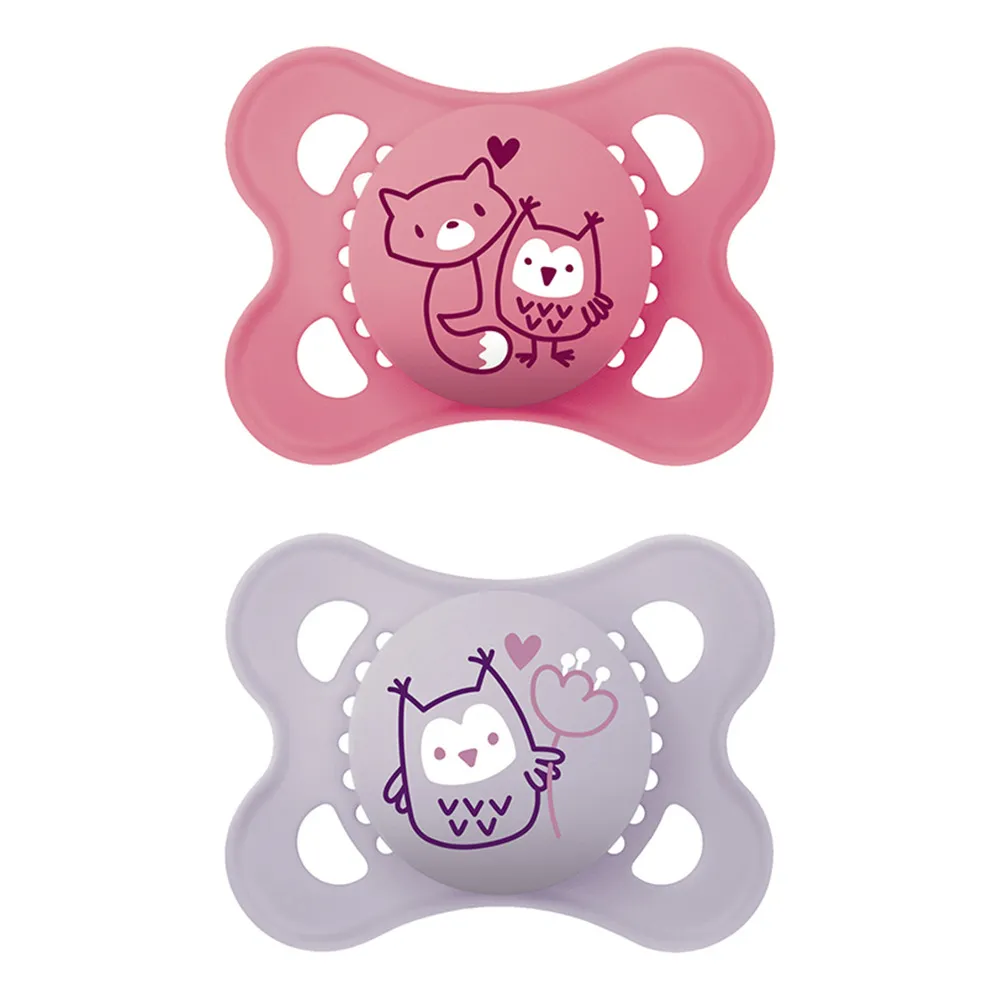 MAM Original Naturgummi Sut Pink/Lilla 0-6 mdr. - 2 stk.