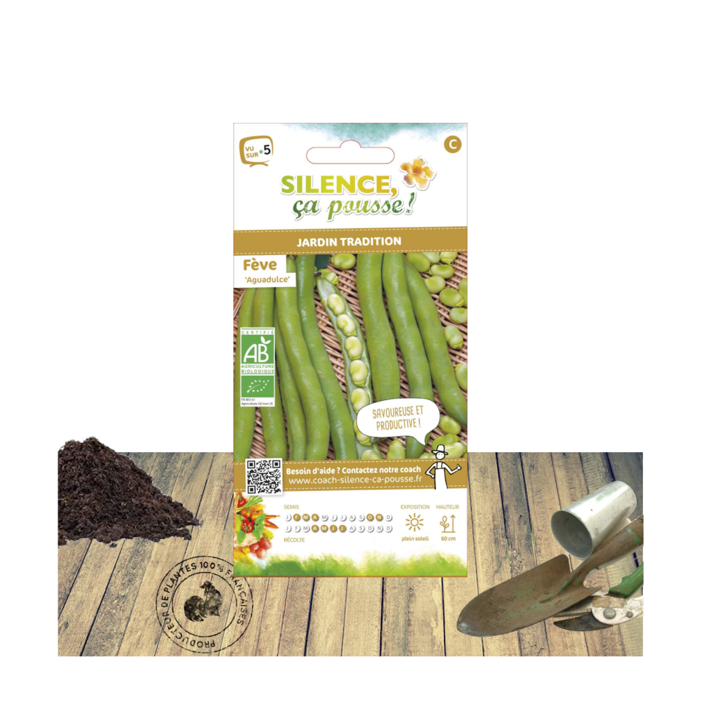 Graines de fève à très longue cosse aguadulce ab/vicia faba aguadulce[-]sachet de 15 gr.