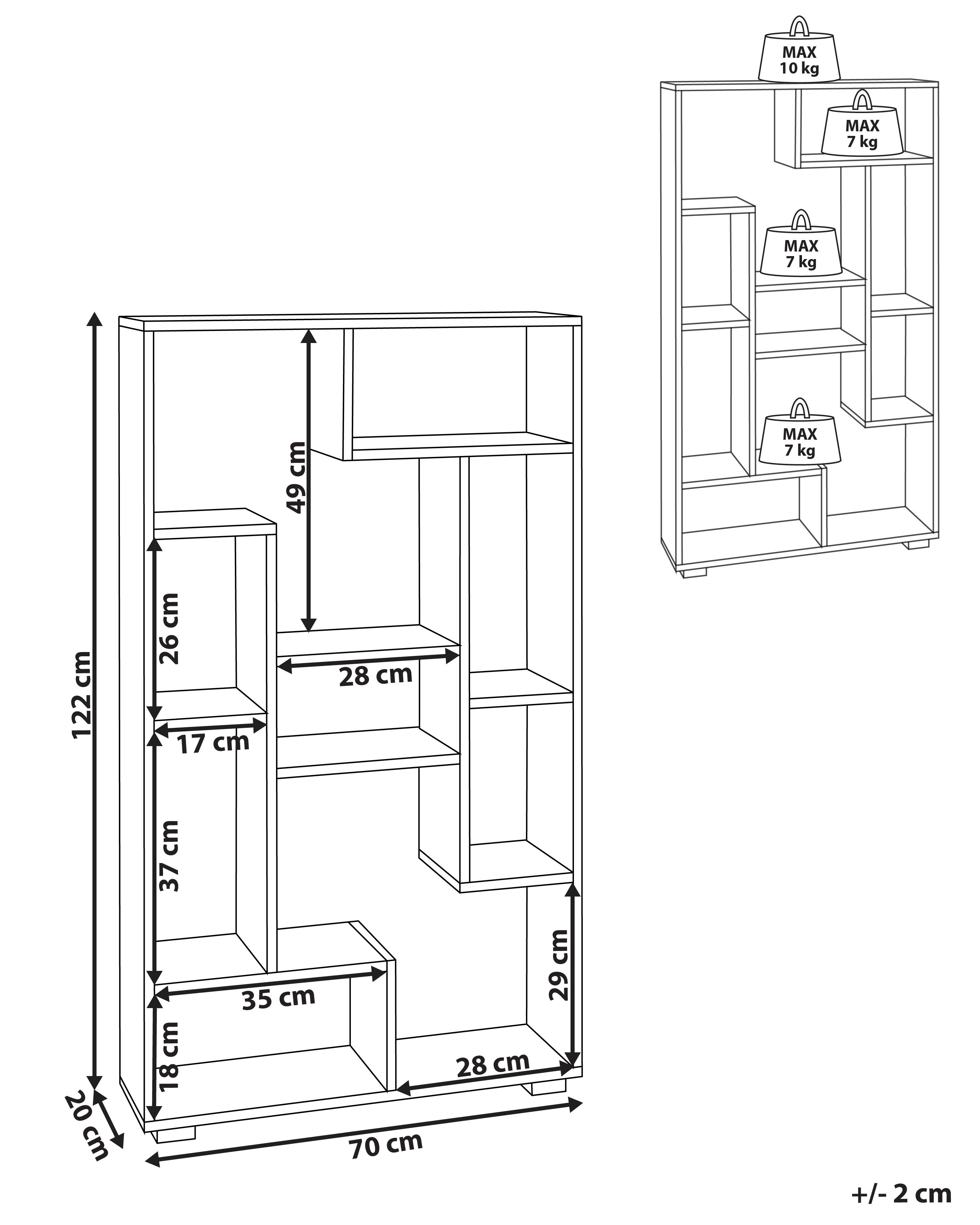 Rek ALMA 122 cm Wit